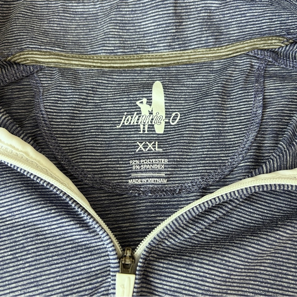 Johnnie-O Vaughn Striped 1/4 Zip Performance Pull Over Size XXL - Picture 8 of 9